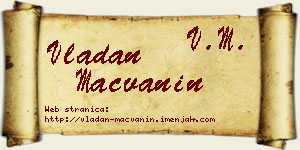Vladan Mačvanin vizit kartica
